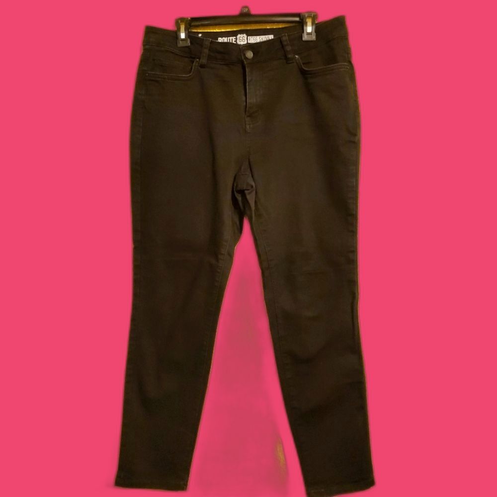 Black Route 66 Skinny Jeans Size 14